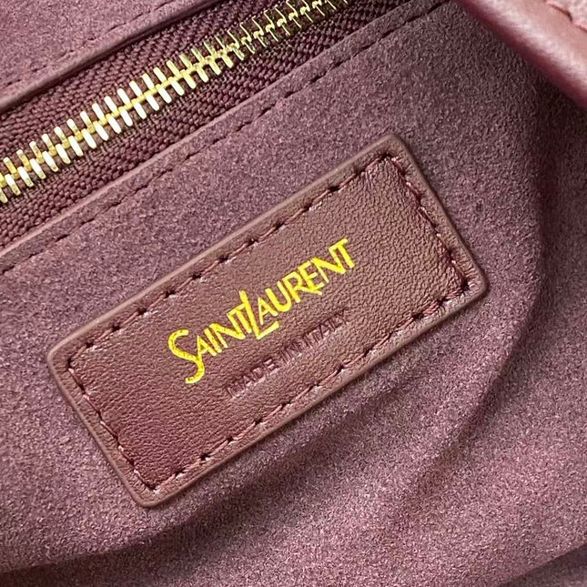 YSL 26S MOMBASA HOBO BAG MEDIUM IN BURGUNDY CALFSKIN