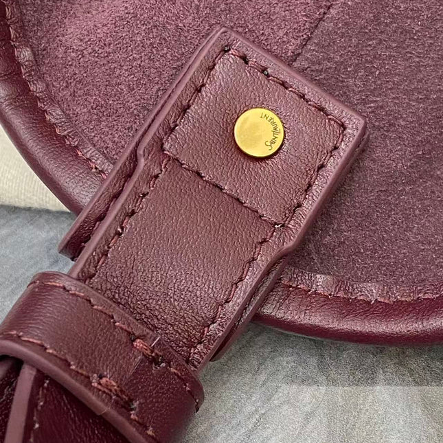 YSL 26S MOMBASA HOBO BAG MEDIUM IN BURGUNDY CALFSKIN