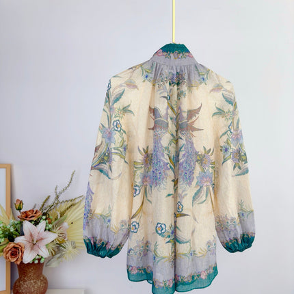 ZIMMERMANN 26 INDRA PRINTED SHIRT AND SHORTS SET STYLE 9626
