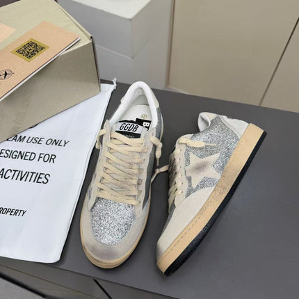 GOLDEN GOOSE 2026 SUPERSTAR GLITTER STAR SNEAKER IN SILVER