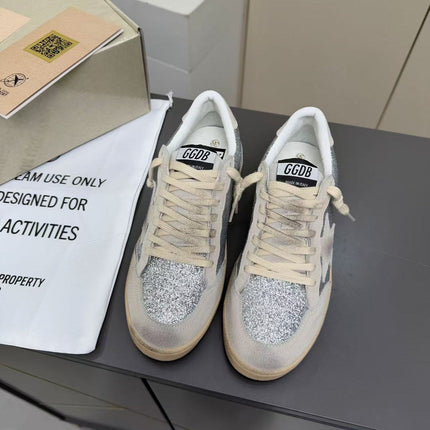 GOLDEN GOOSE 2026 SUPERSTAR GLITTER STAR SNEAKER IN SILVER