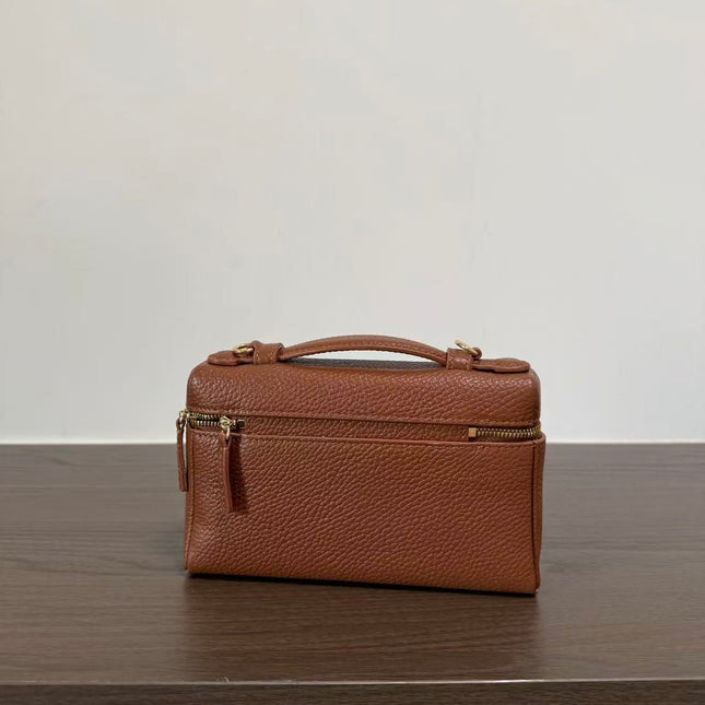 CHANEL 26S TOP HANDLE VANITY POUCH IN BROWN CALFSKIN