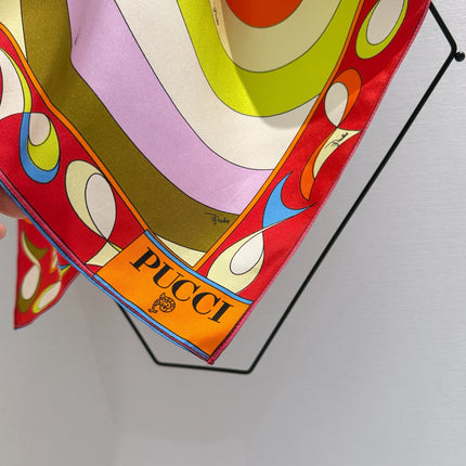 PUCCI 26S HALTER SCARF TOP IN MULTICOLOR PRINTED SILK