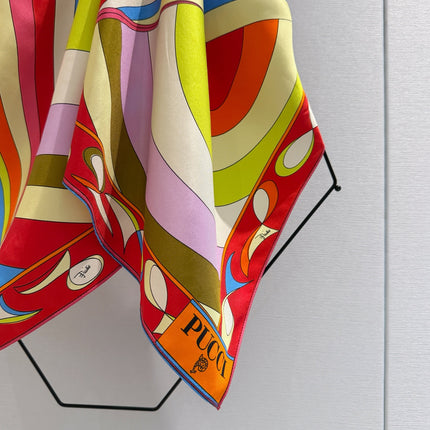 PUCCI 26S HALTER SCARF TOP IN MULTICOLOR PRINTED SILK
