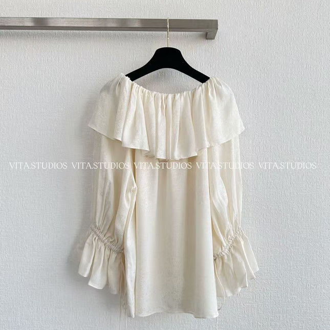 CHLOE ELEGANT PLEATED CASCADING BLOUSE STYLE 7426