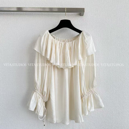 CHLOE ELEGANT PLEATED CASCADING BLOUSE STYLE 7426