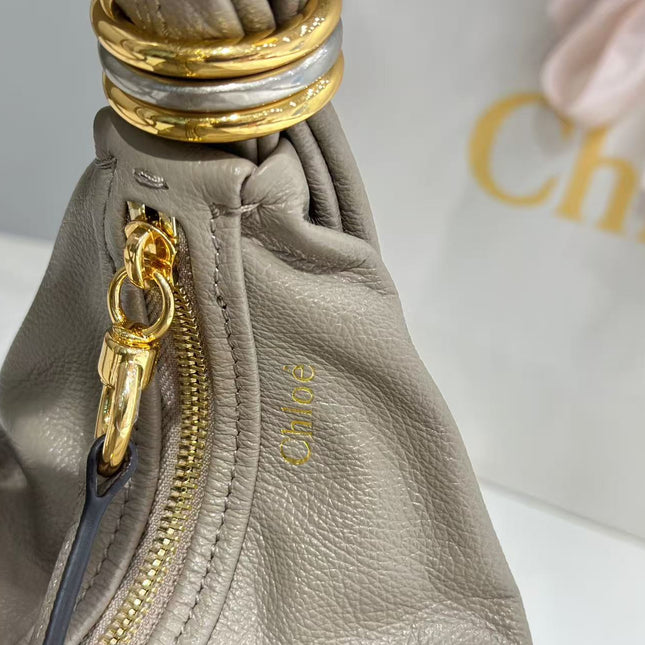 CHLOÉ S6 BRACELET HOBO BAG IN LIGHT GREY LAMBSKIN 9726