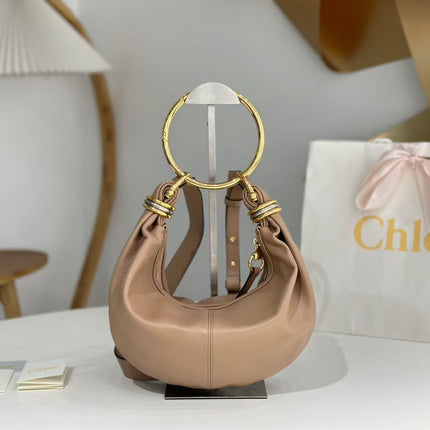 CHLOÉ S6 BRACELET HOBO BAG IN BROWN LAMBSKIN 11726