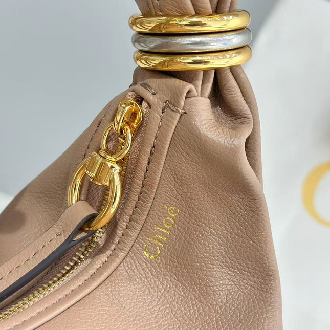CHLOÉ S6 BRACELET HOBO BAG IN BROWN LAMBSKIN 11726