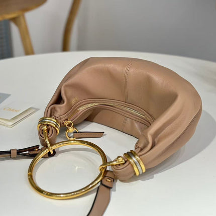 CHLOÉ S6 BRACELET HOBO BAG IN BROWN LAMBSKIN 11726