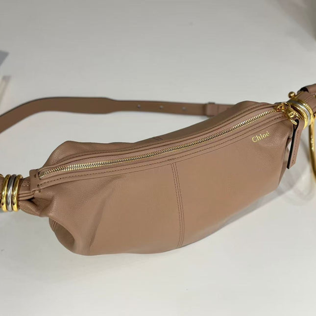 CHLOÉ S6 BRACELET HOBO BAG IN BROWN LAMBSKIN 11726