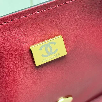 CHANEL 26S METIERS D'ART POCHETTE IN BLACK CALFSKIN GOLD HARDWARE