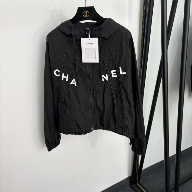 CHANEL 26S HOODED WINDBREAKER JACKET IN NYLON