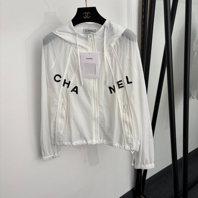 CHANEL 26S HOODED WINDBREAKER JACKET IN NYLON