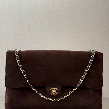 CHANEL 26 CLASSIC FLAP IN BROWN SUEDE 30726