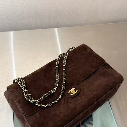 CHANEL 26 CLASSIC FLAP IN BROWN SUEDE 30726
