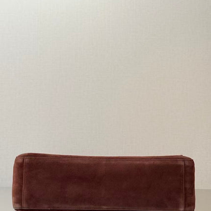 CHANEL 26 CLASSIC FLAP IN BROWN SUEDE 30726