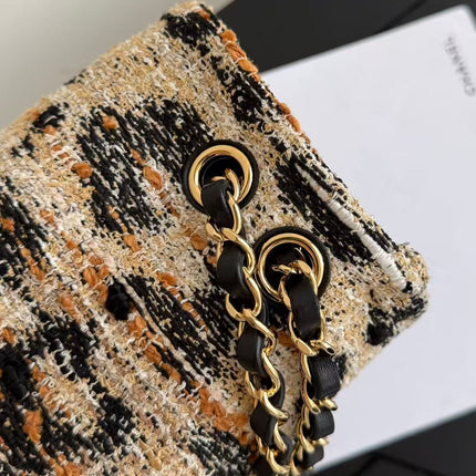 CHANEL 26S CLASSIC FLAP BAG IN LEOPARD TWEED