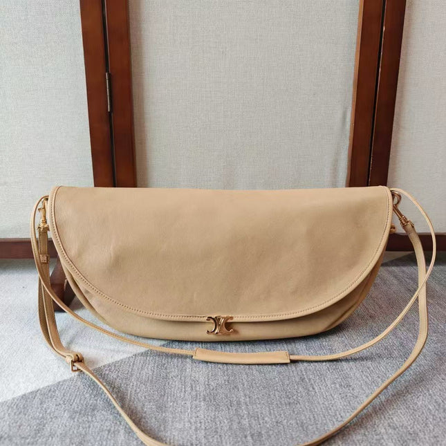 CELINE 26S LITTLE HALFMOON SOFT 25 IN BEIGE LAMBSKIN