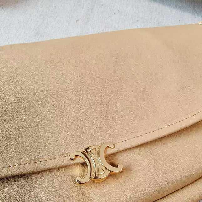 CELINE 26S LITTLE HALFMOON SOFT 25 IN BEIGE LAMBSKIN