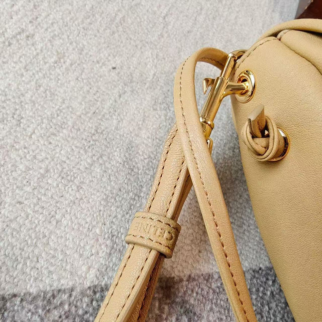 CELINE 26S LITTLE HALFMOON SOFT 25 IN BEIGE LAMBSKIN