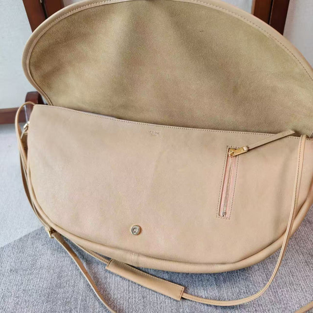 CELINE 26S LITTLE HALFMOON SOFT 25 IN BEIGE LAMBSKIN