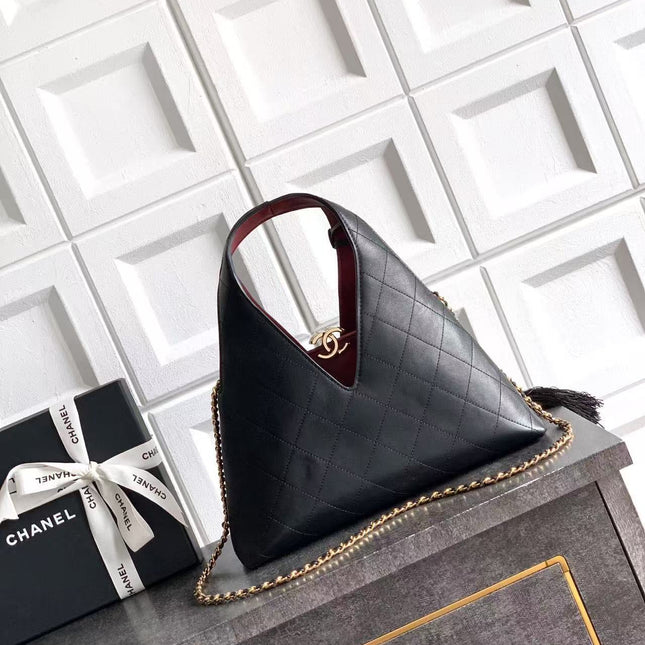 CHANEL 26S SHOPPING BAG MEDIUM 32 IN BLACK LAMBSKIN GOLD HARDWARE