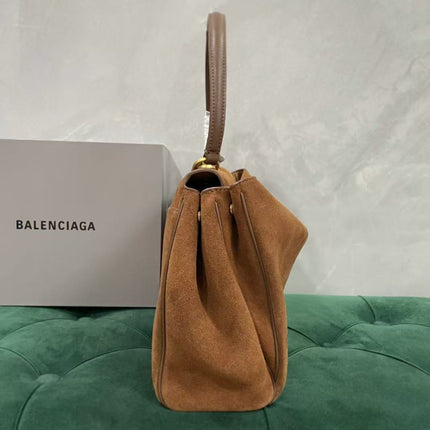 BALENCIAGA 26S BEL AIR BAG IN BROWN SUEDE