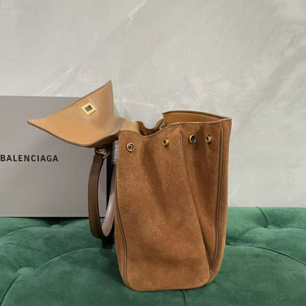 BALENCIAGA 26S BEL AIR BAG IN BROWN SUEDE
