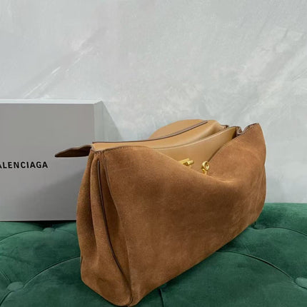 BALENCIAGA 26S BEL AIR BAG IN BROWN SUEDE