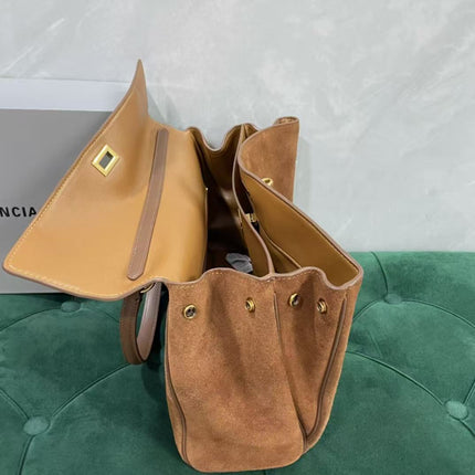 BALENCIAGA 26S BEL AIR BAG IN BROWN SUEDE