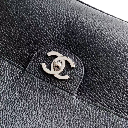CHANEL 26S FLAP SHOULDER BAG IN BLACK CALFSKIN 13826