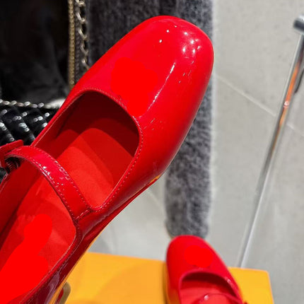 26S MARY JANE PUMP IN RED PATENT CALFSKIN