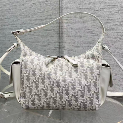 DIOR 26S HOBO BAG IN WHITE OBLIQUE CANVAS