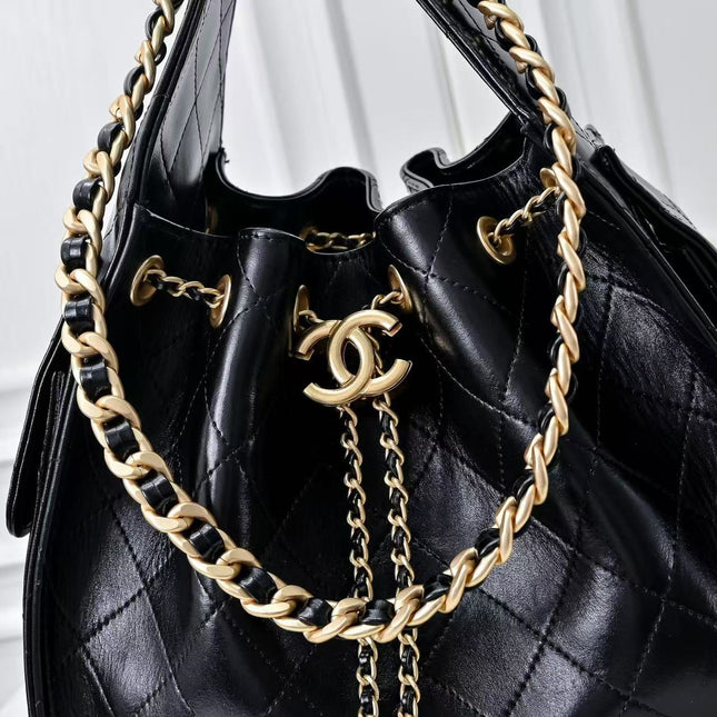 CHANEL 26S HOBO BAG 30 IN BLACK CAVIAR CALFSKIN GOLD HARDWARE PREMIUM VERSION