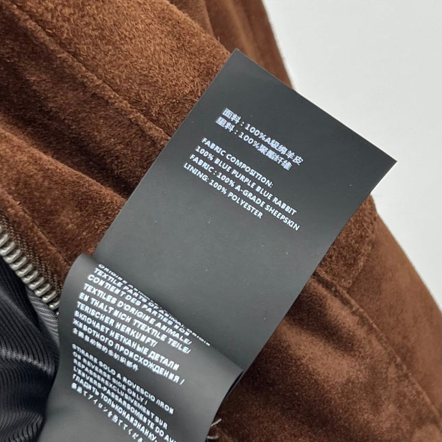 YSL 26S SUEDE MULTI-POCKET JACKET IN BROWN SUEDE