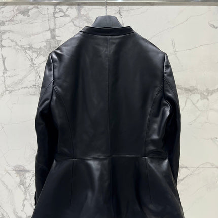 DIOR 26S FITTED JACKET IN BLACK SMOOTH LAMBSKIN