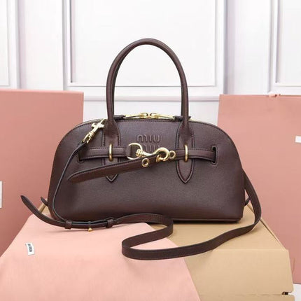 AVENTURE NAPPA BAG 33 IN CHESTNUT LAMBSKIN GOLD HARDWARE