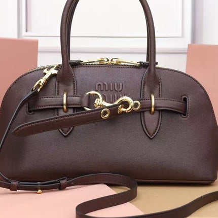 AVENTURE NAPPA BAG 33 IN CHESTNUT LAMBSKIN GOLD HARDWARE
