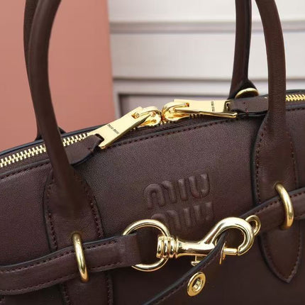 AVENTURE NAPPA BAG 33 IN CHESTNUT LAMBSKIN GOLD HARDWARE