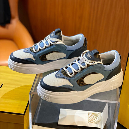 FENDI SNEAKERS IN BLUE MIX WHITE CALFSKIN