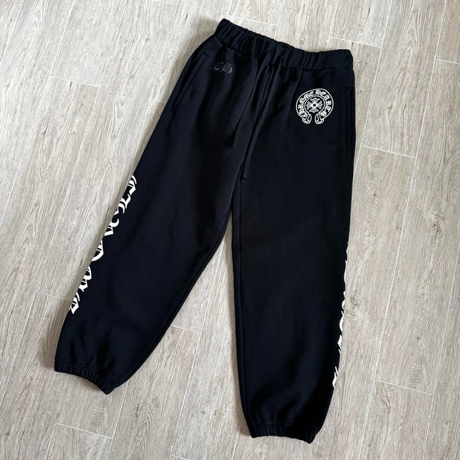 CHROME HEARTS HORSESHOE FLORAL CROSS SET IN BLACK COTTON