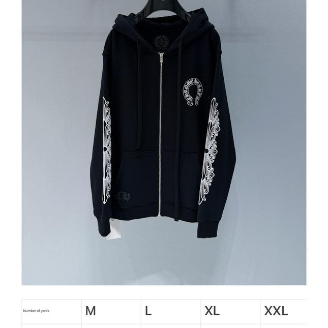 CHROME HEARTS HORSESHOE FLORAL CROSS SET IN BLACK COTTON