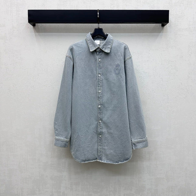 DIOR 26S LONG SLEEVE DENIM SHIRT IN LIGHT BLUE DENIM