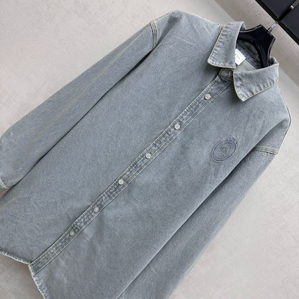 DIOR 26S LONG SLEEVE DENIM SHIRT IN LIGHT BLUE DENIM