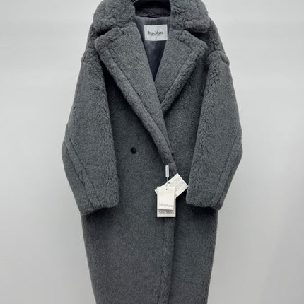MAX MARA 26S TEDDY BEAR ICON COAT IN GREY ALPACA WOOL