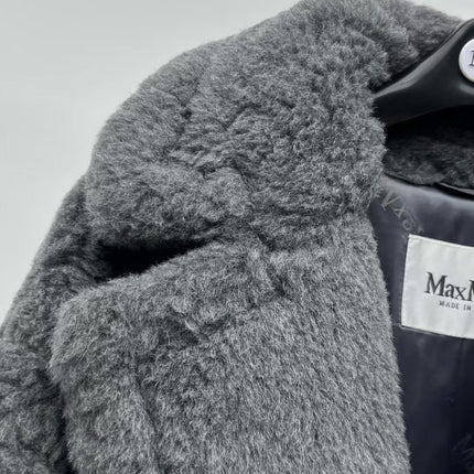 MAX MARA 26S TEDDY BEAR ICON COAT IN GREY ALPACA WOOL