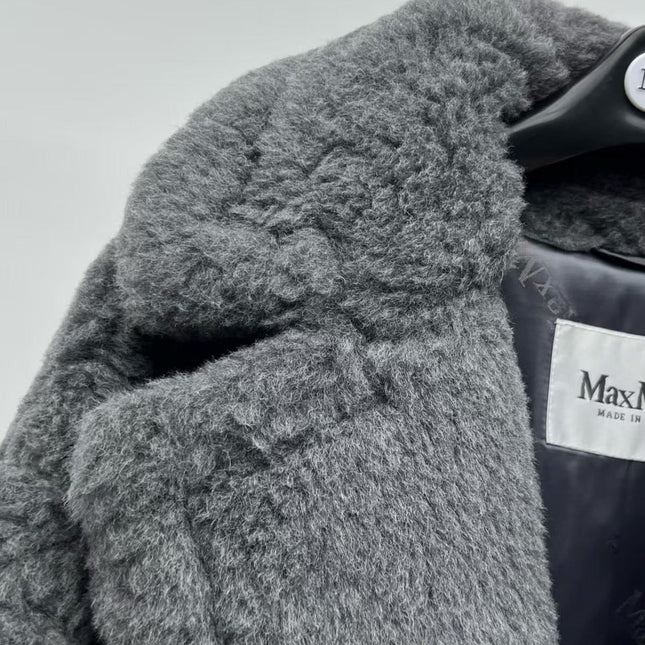 MAX MARA 26S TEDDY BEAR ICON COAT IN GREY ALPACA WOOL
