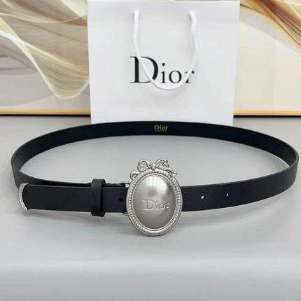 DIOR 26S OVAL BUCKLE BELT IN BLACK CALFSKIN 001