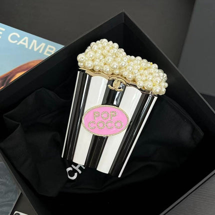 CHANEL 26S POP COCO CLUTCH IN BLACK & WHITE PATENT LEATHER